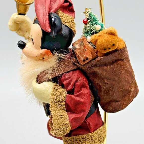 Santas World Kurt Adler Fabric Mickey Mouse Santa Figure Walt Disney 6 inch - Picture 4 of 11